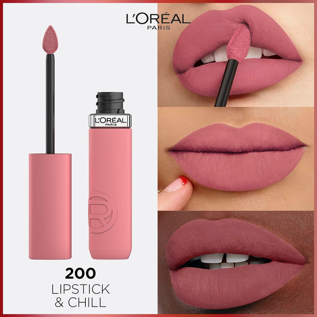 Lipgloss L'Oreal Make Up Infaillible Matte Resistance Lipstick & Chill Nº 200 (1 Stück)