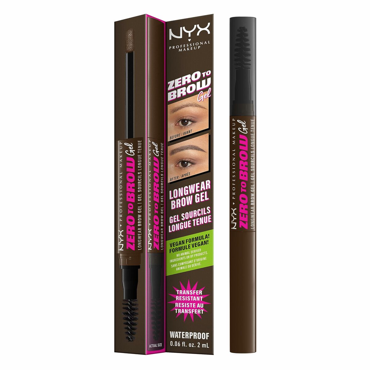 Volumierendes Gel für Augenbrauen NYX Zero To Brow Nº 07 Espresso 2 ml