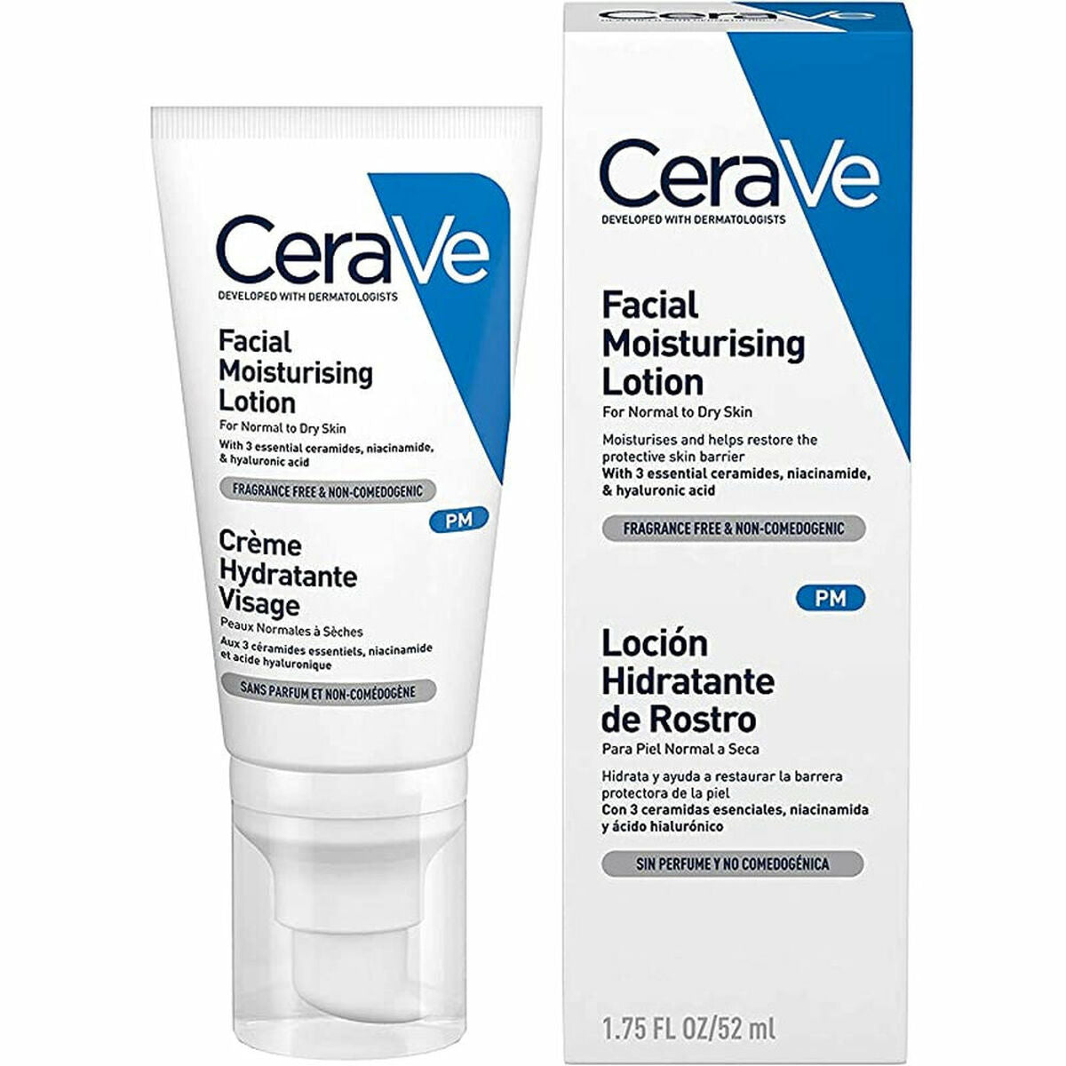 Feuchtigkeitsspendende Gesichtslotion CeraVe PM (52 ml)