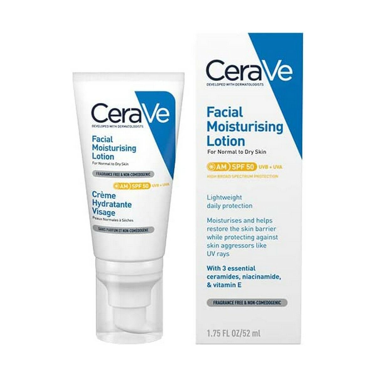 Sonnenschutz CeraVe Facial Moisturising Lotion Spf 50 52 ml