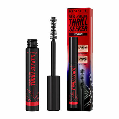 Wimperntusche Rimmel London Volume Thrill Seeker Nº 004 Pitch Black 8 ml