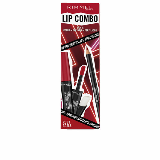 Schminkset Rimmel London Lip Combo 3 Stücke Ruby Goals