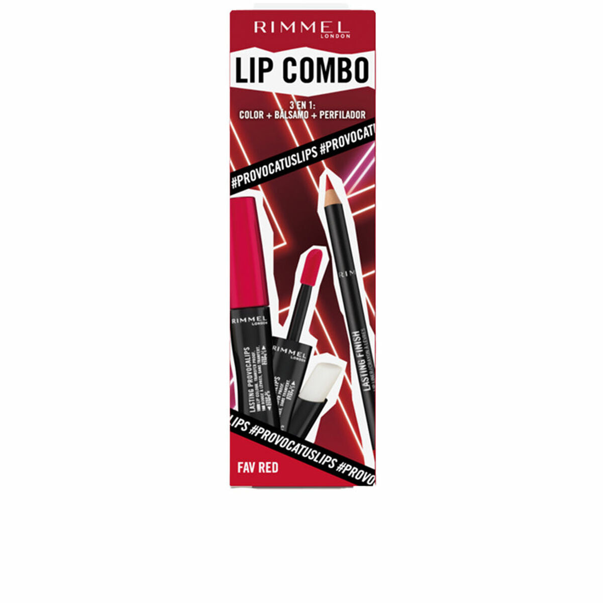 Schminkset Rimmel London Lip Combo 3 Stücke Fav Red