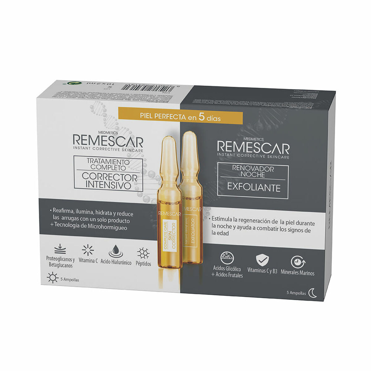 Ampullen Remescar Intensive Reparation Días Tratamiento Piel Perfecta Anti-Aging Gesichtsbehandlung 2 Stücke (10 x 2 ml)