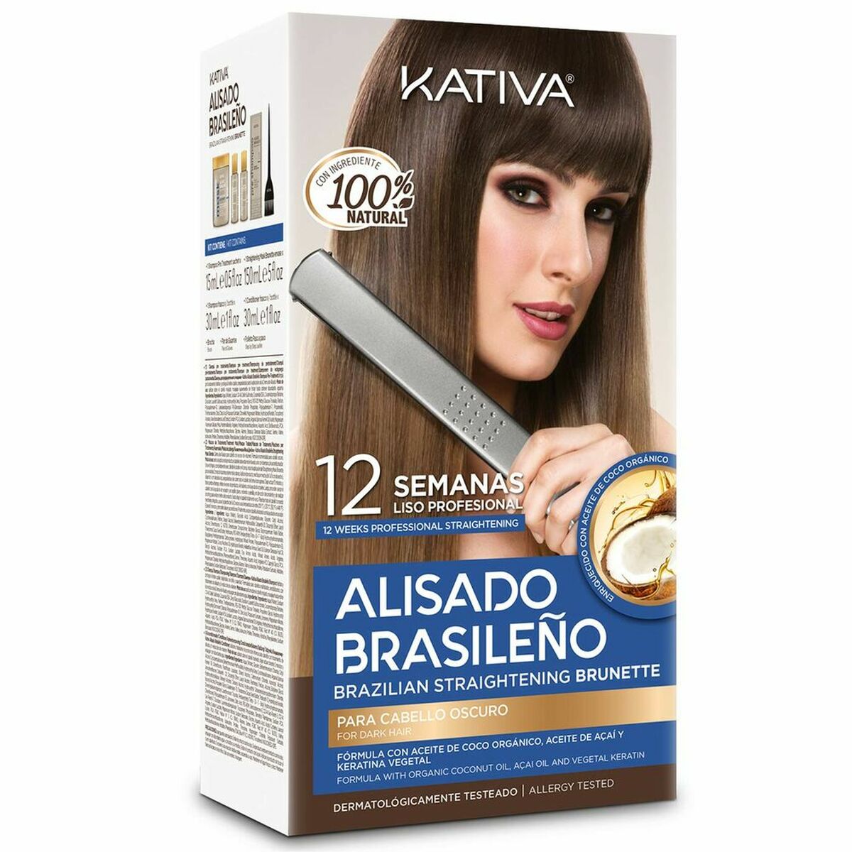 Friseurset für Brasilianische Haarglättung Kativa Dunkles Haar (4 pcs)